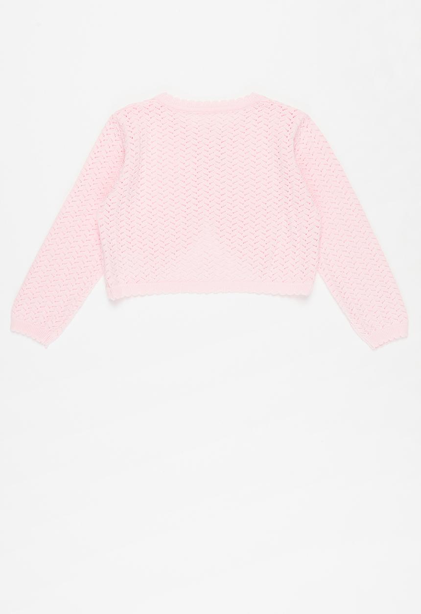 Pop Candy - Girls one button cardigan - pink