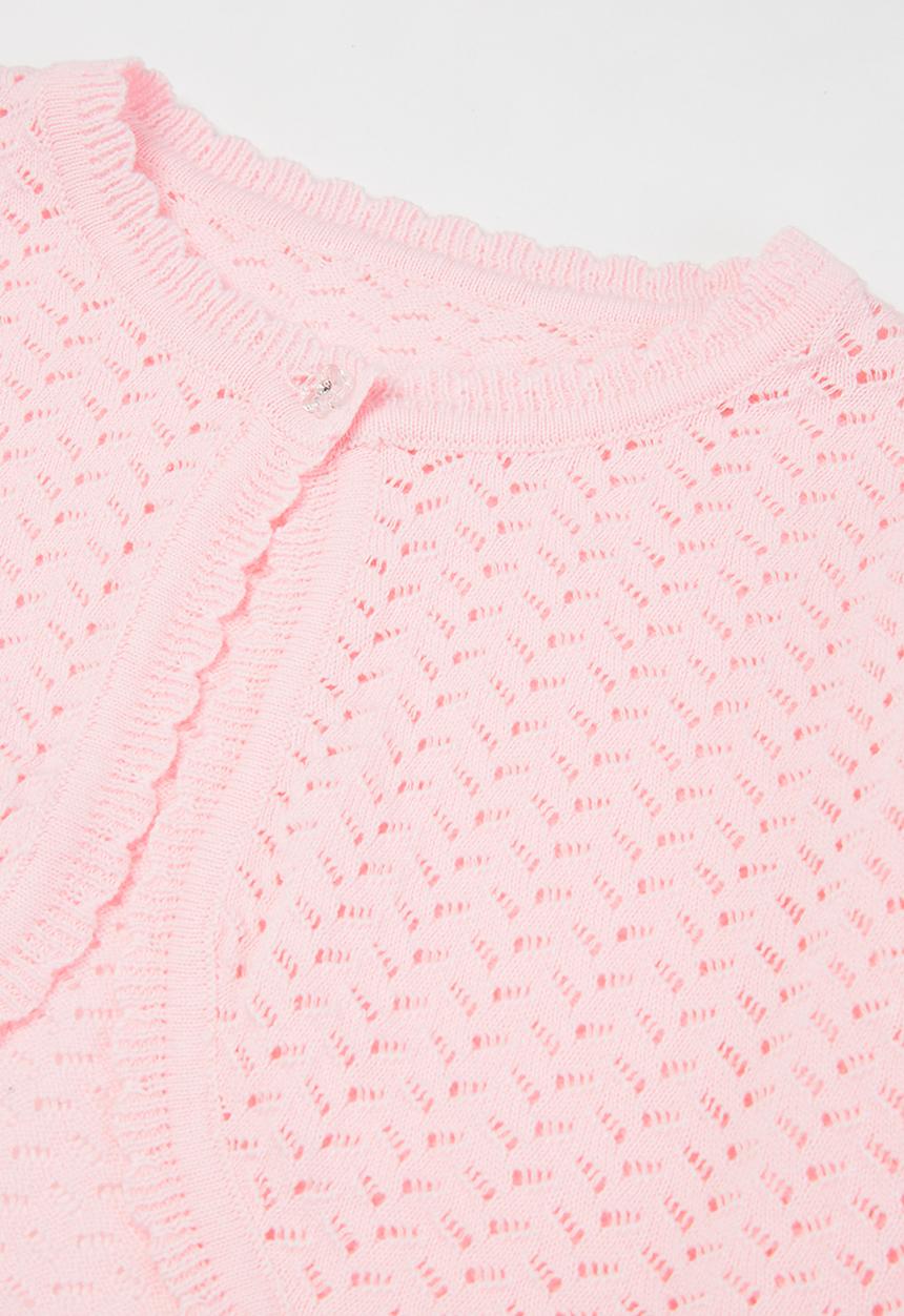 Pop Candy - Girls one button cardigan - pink