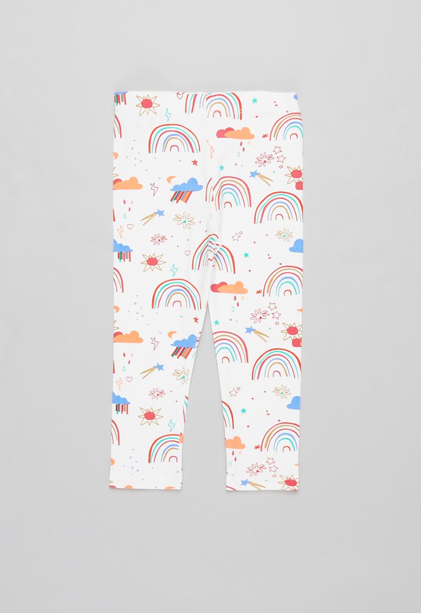 Pop Candy - Girls rainbow legging - white 