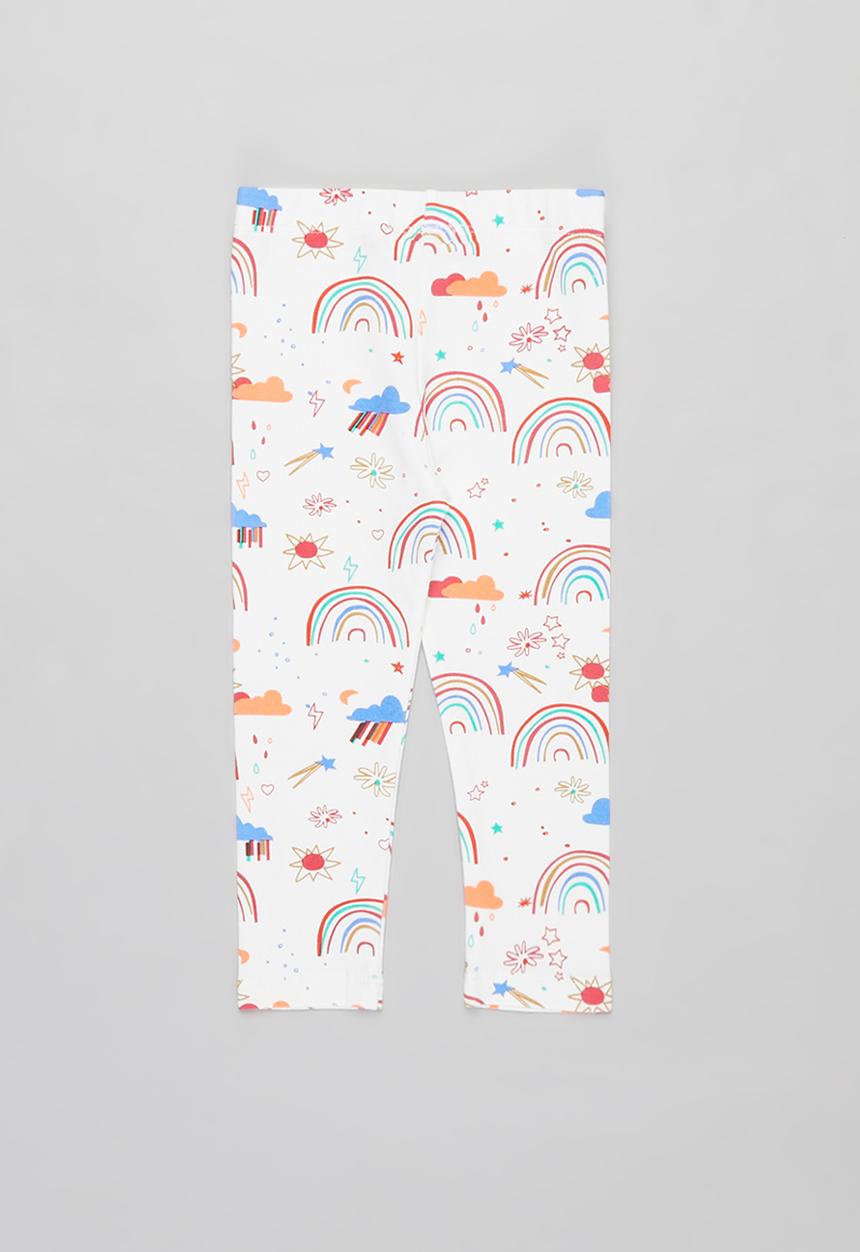 Pop Candy - Girls rainbow legging - white 