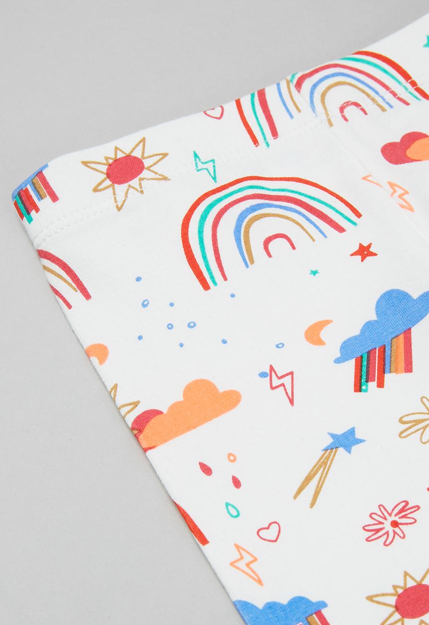 Pop Candy - Girls rainbow legging - white 
