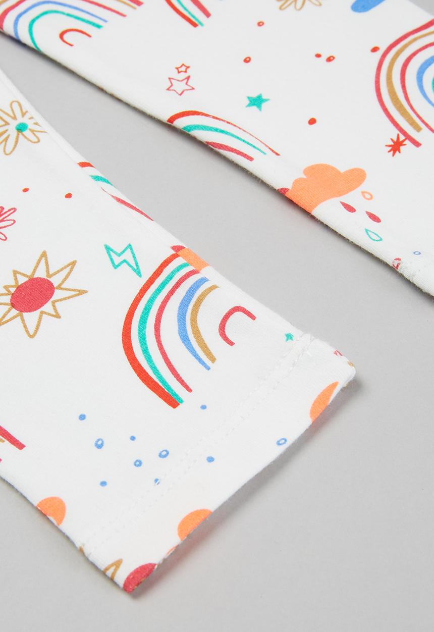 Pop Candy - Girls rainbow legging - white 