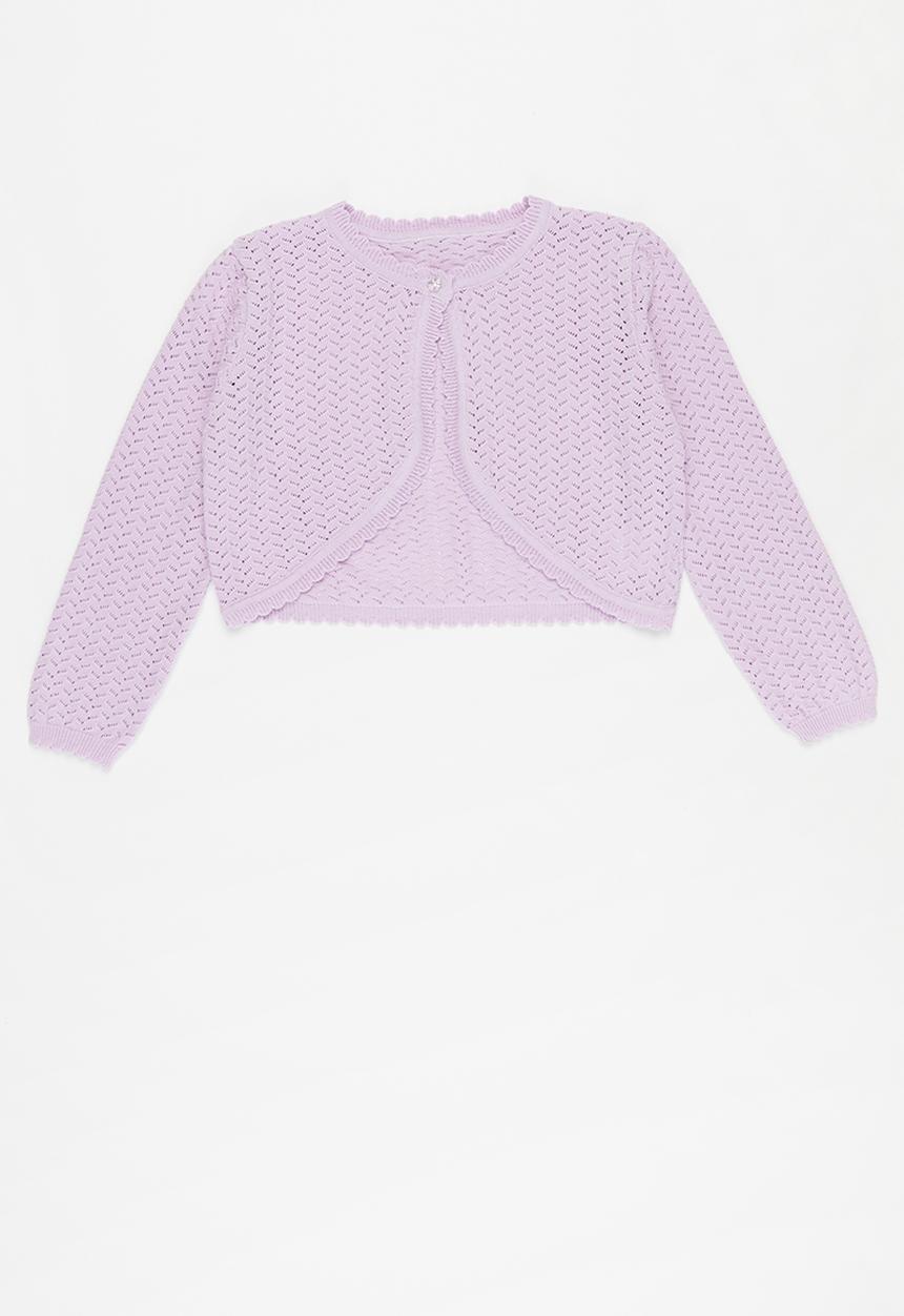 Pop Candy - Girls one button cardigan - purple