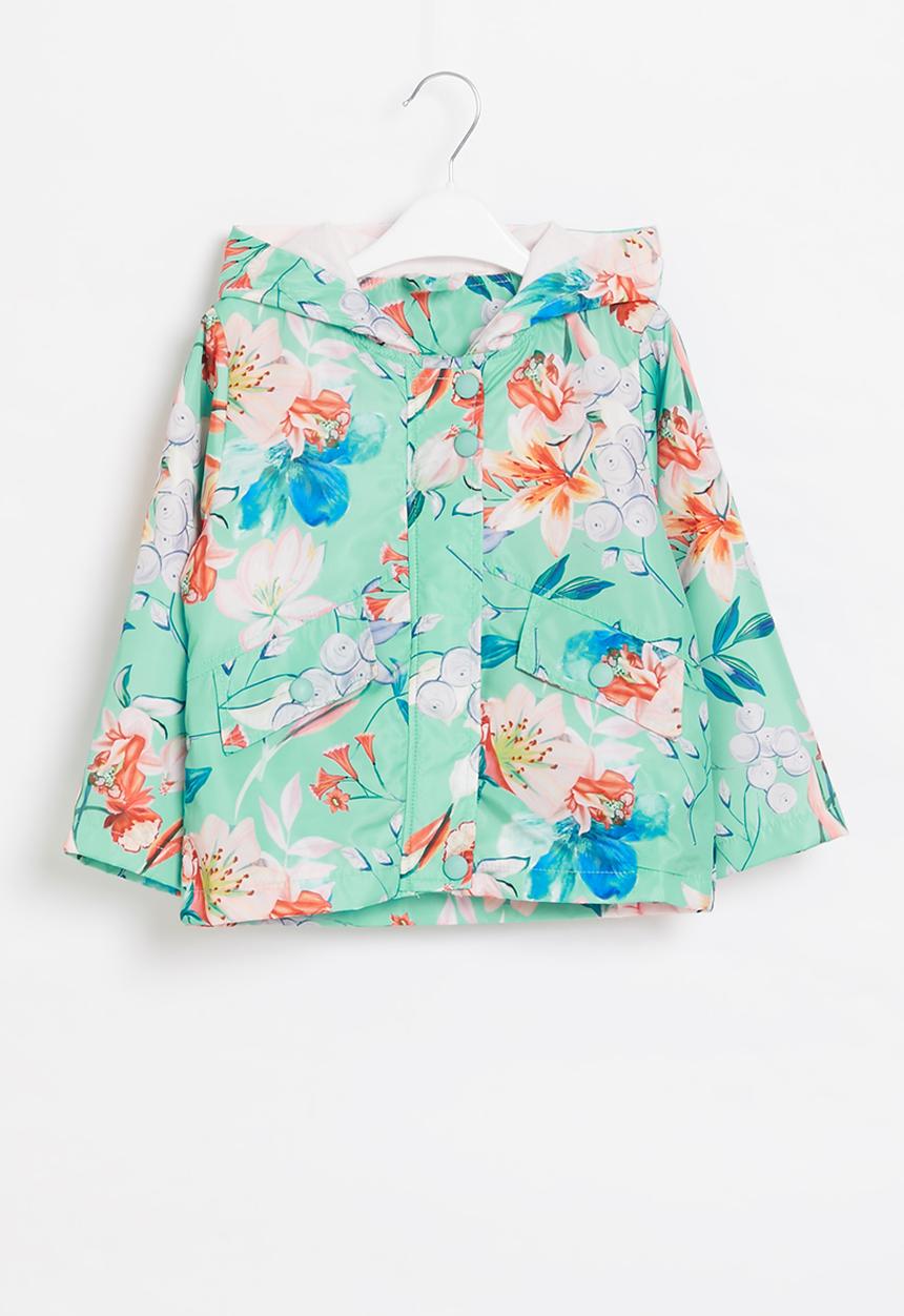 Pop Candy - Girls floral hooded jacket - mint
