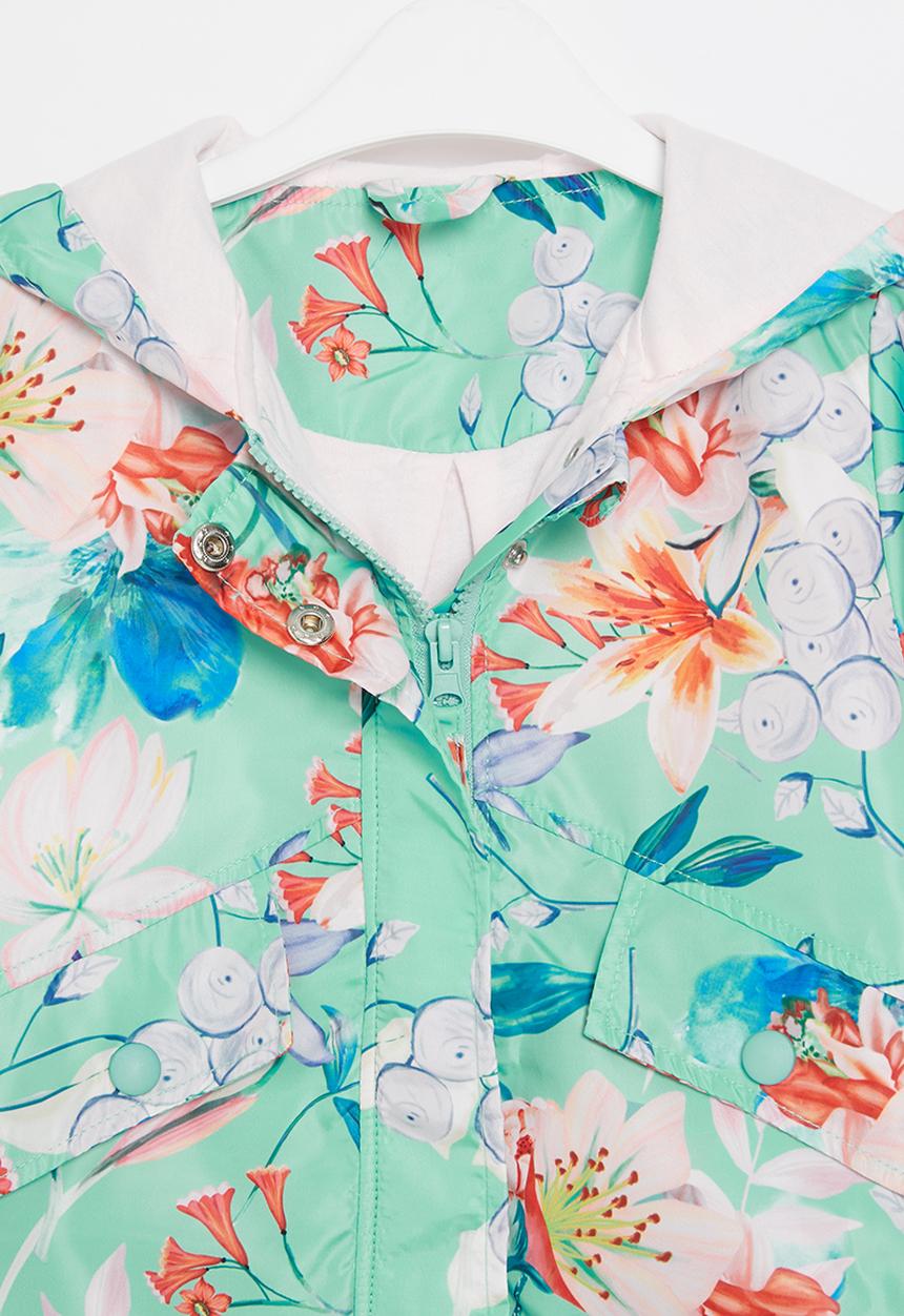 Pop Candy - Girls floral hooded jacket - mint