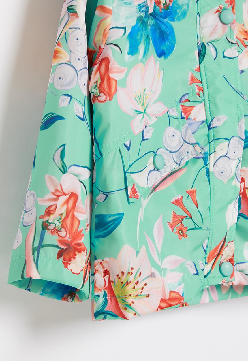 Pop Candy - Girls floral hooded jacket - mint
