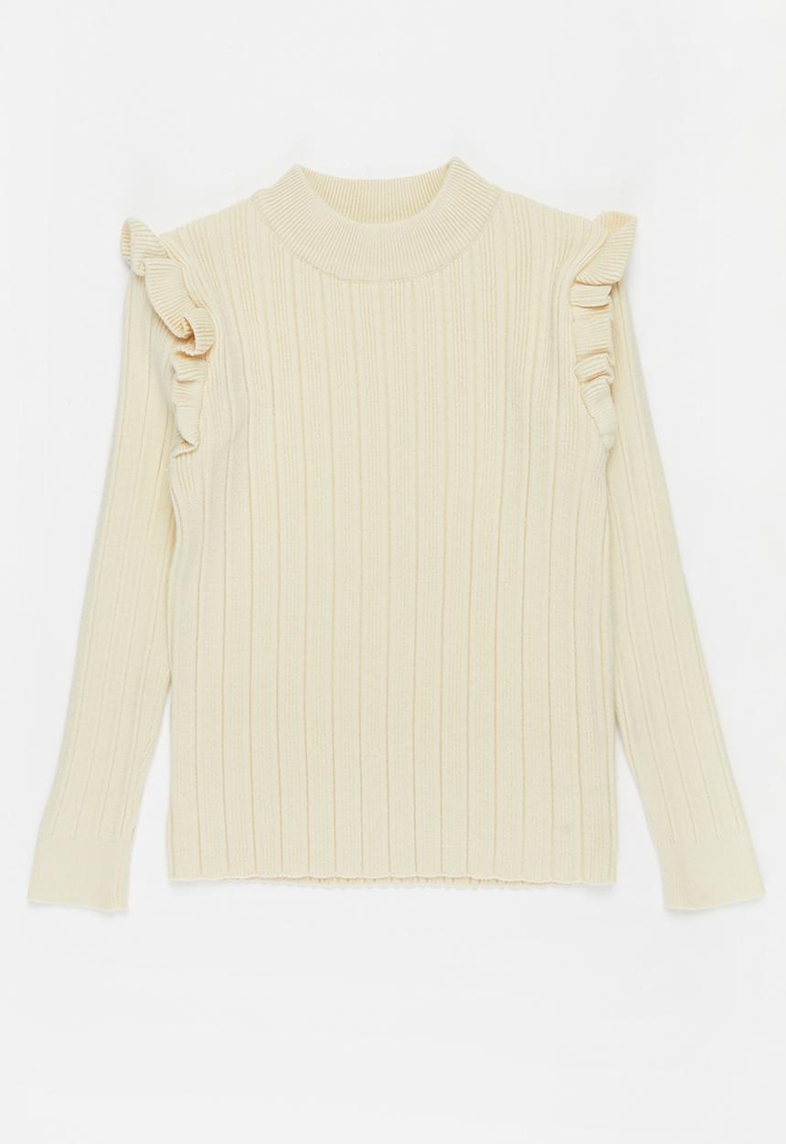 Pop Candy - Girls ruffle jersey - neutral
