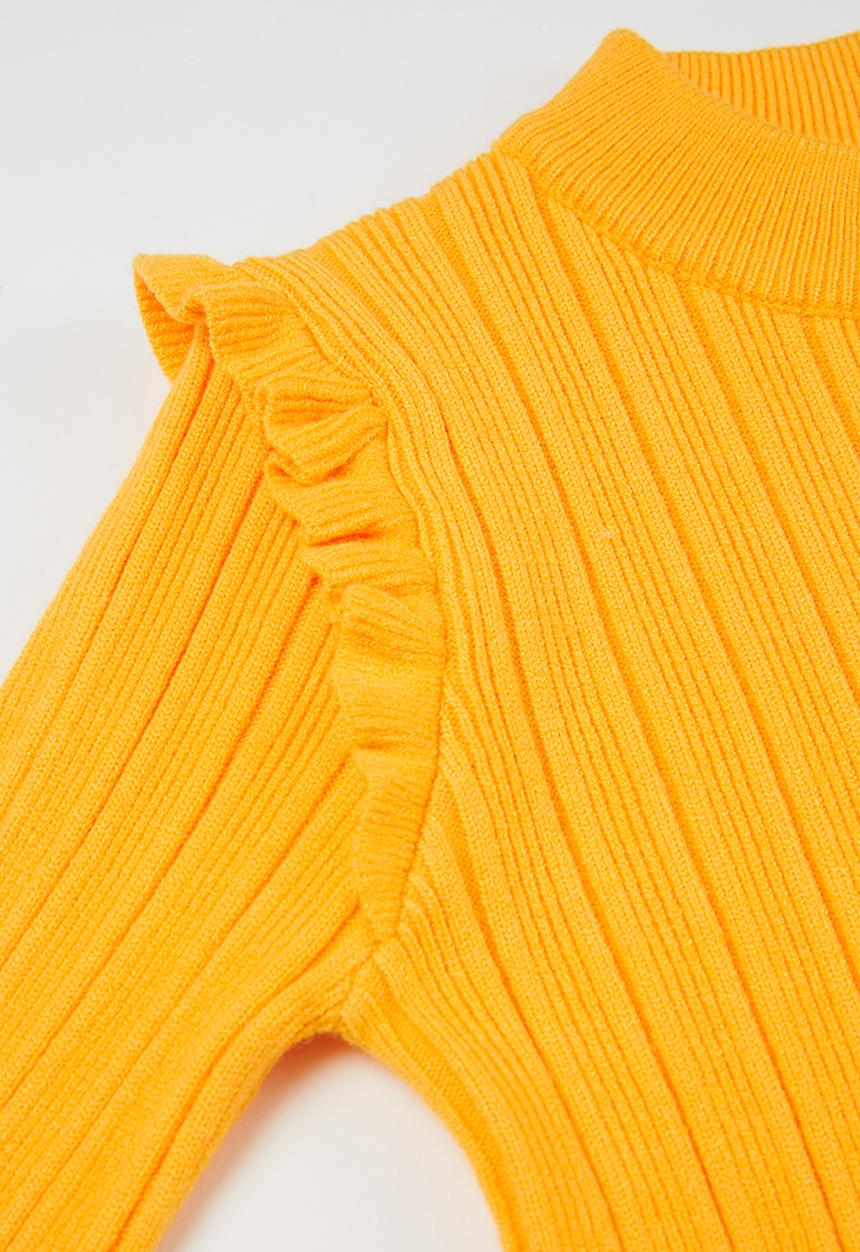 Pop Candy - Girls ruffle jersey - yellow