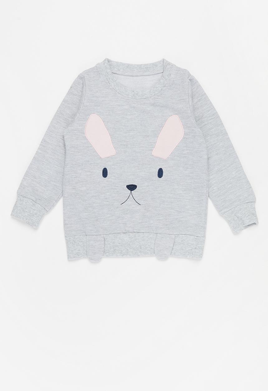Pop Candy - Girls printed sweater - grey