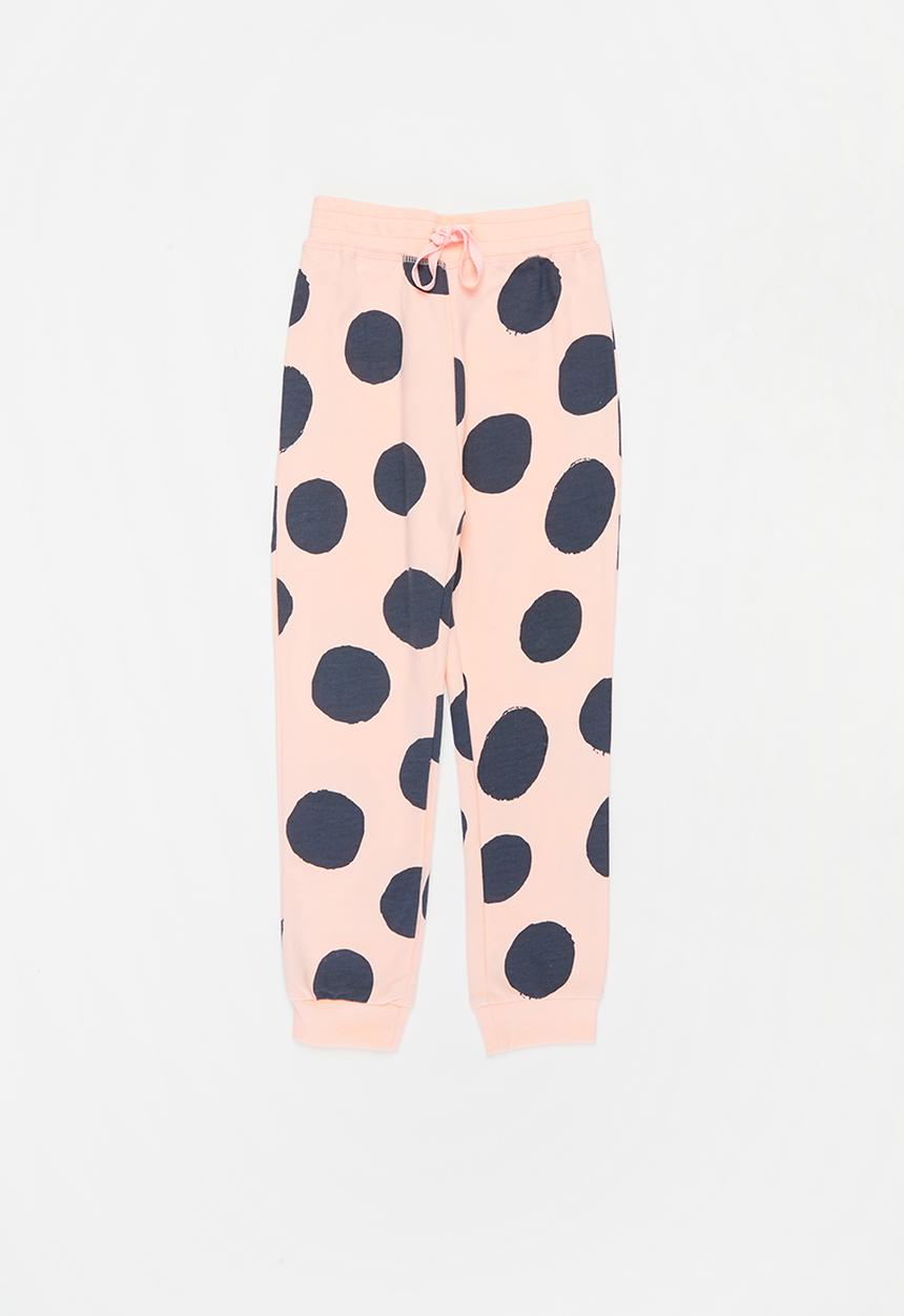 Pop Candy - Girls polka dot sweatpants - pink & black