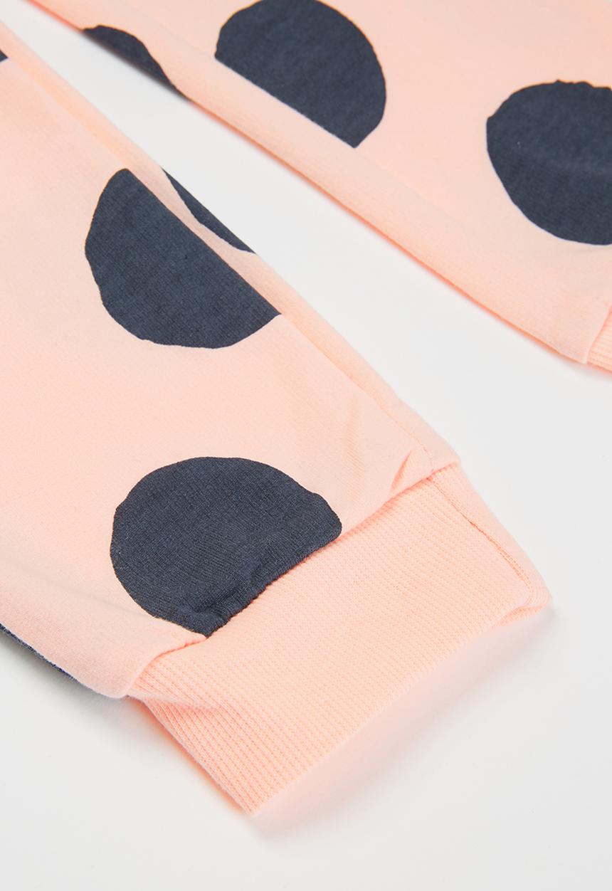 Pop Candy - Girls polka dot sweatpants - pink & black