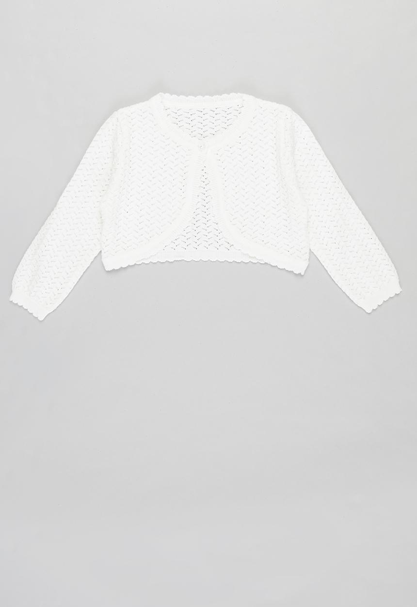 Pop Candy - Girls one button cardigan - white