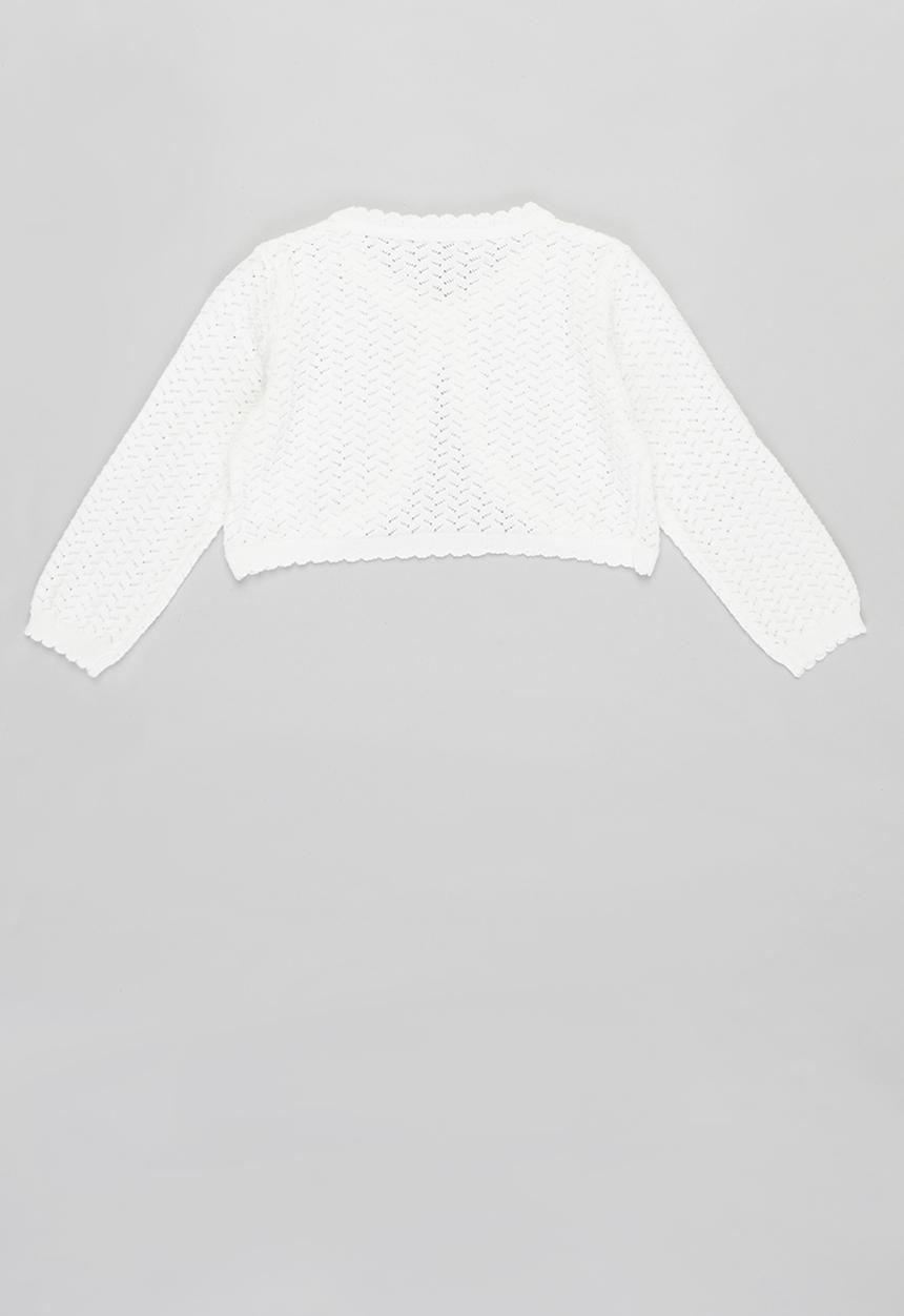 Pop Candy - Girls one button cardigan - white