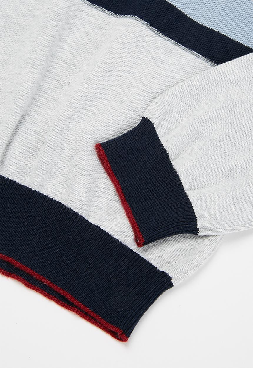 POLO - Girls candice triped pullover - grey