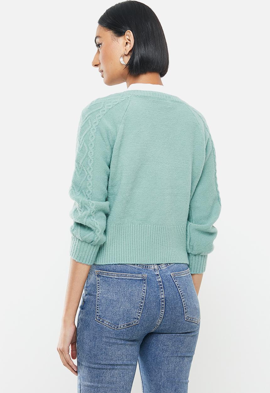 STYLE REPUBLIC - Cable knit  jersey - sage