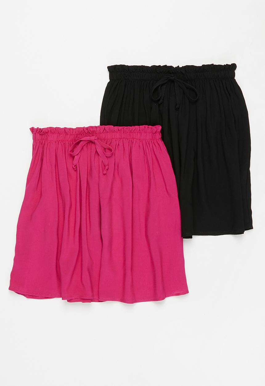 Pop Candy - Younger girls 2-pack skirts - black & pink 