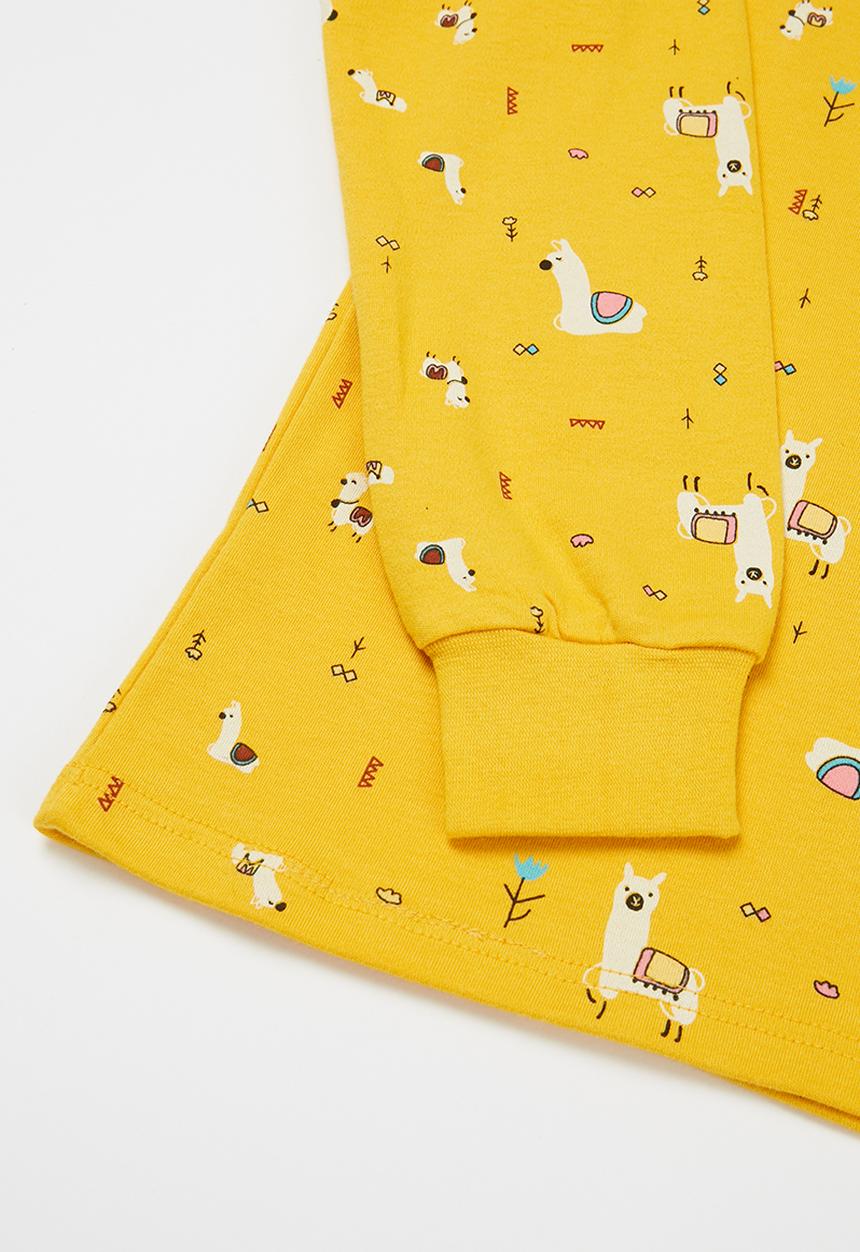 Pop Candy - Girls multi print pj set - yellow