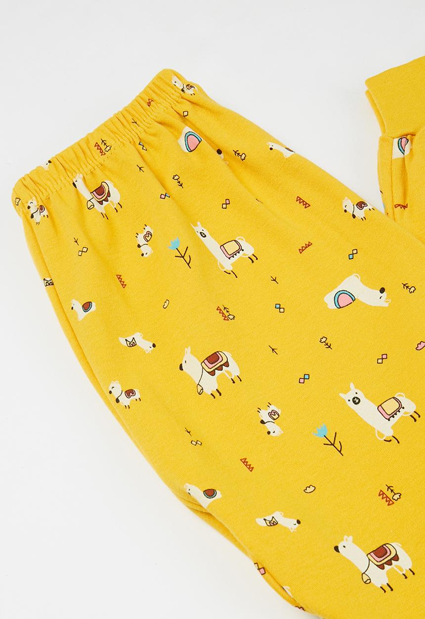 Pop Candy - Girls multi print pj set - yellow