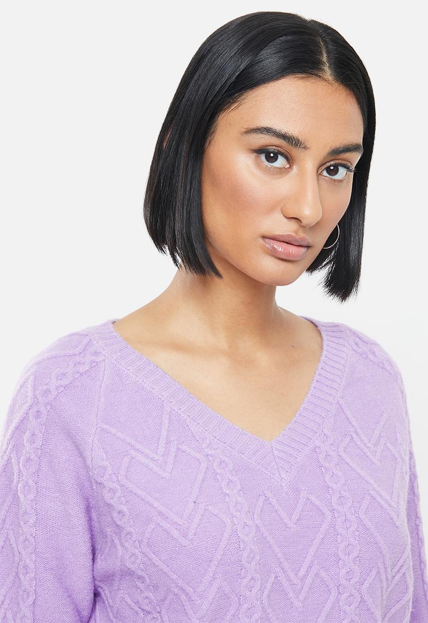 STYLE REPUBLIC - Cable knit jersey - lilac