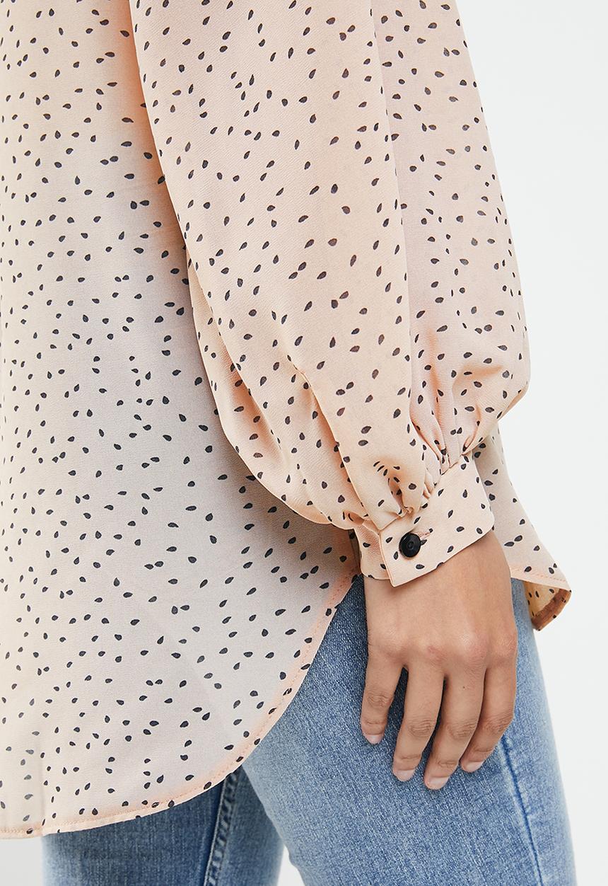 Me&B - Tear drop print essential shirt - neutral & black