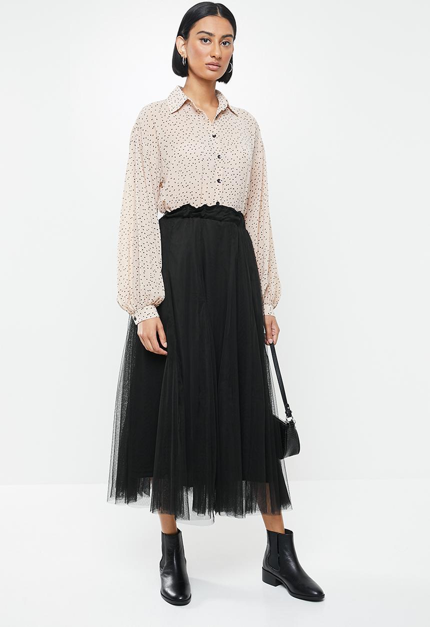 Me&B - Layered tulle skirt - black