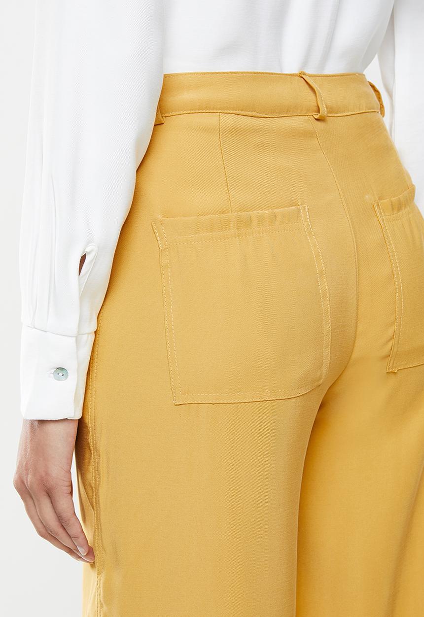 Me&B - Soft wide leg pant - mustard