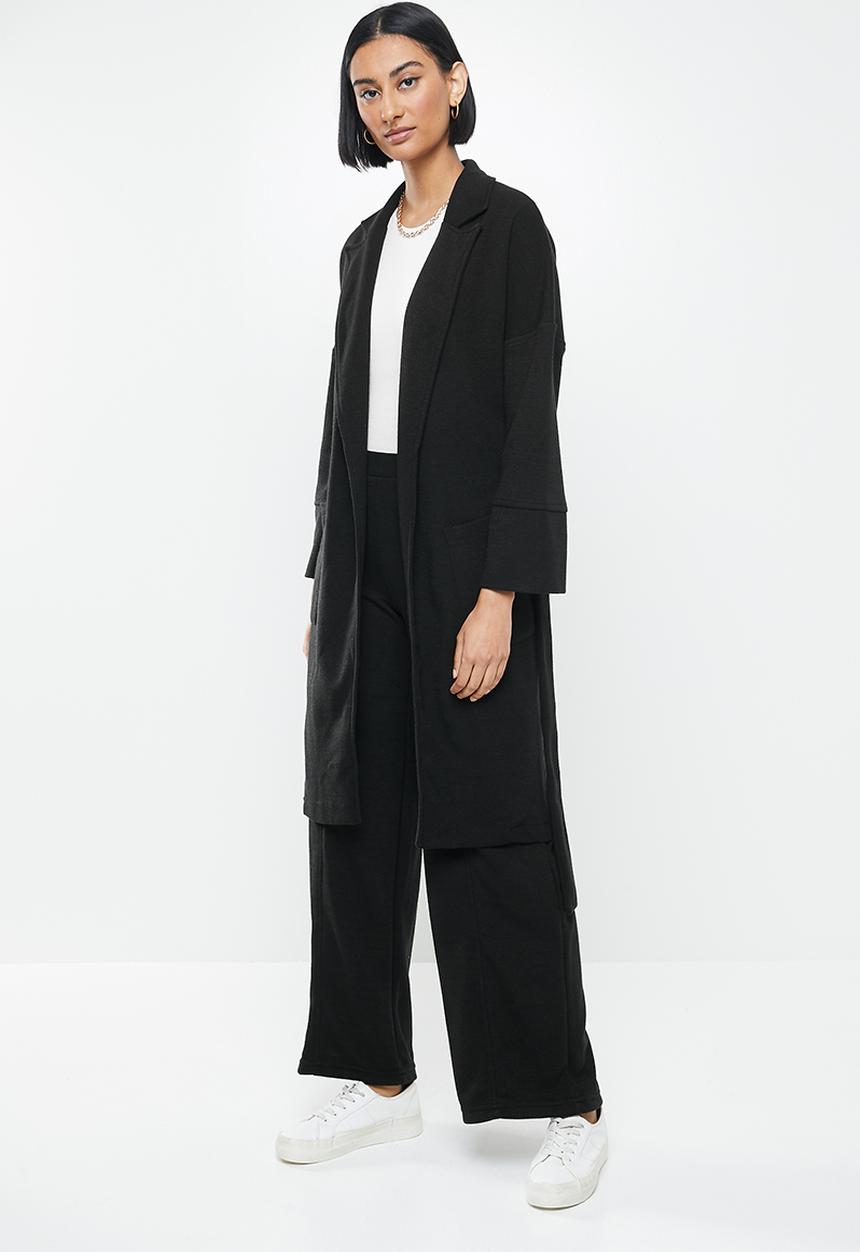 Me&B - Knit melton lounge coat - black