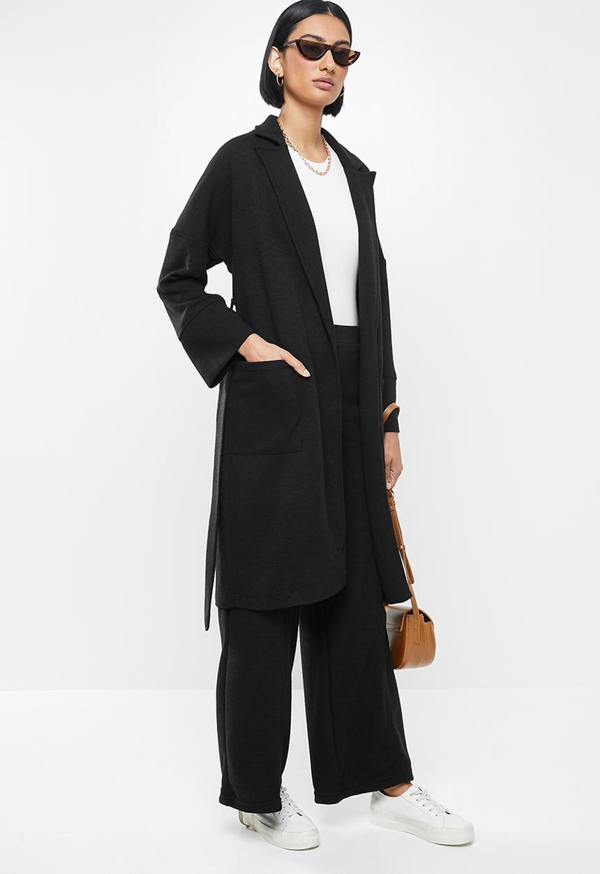 Me&B - Knit melton lounge coat - black