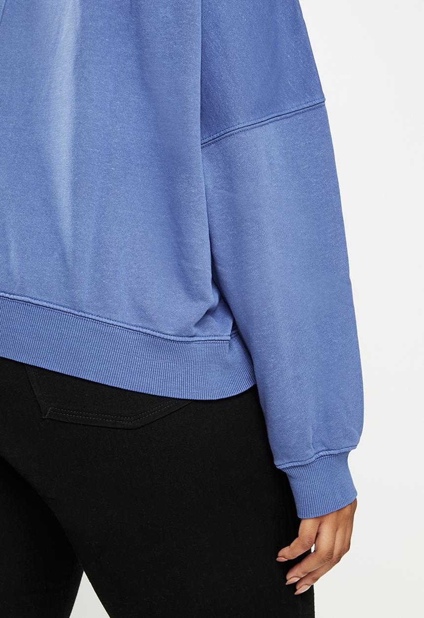 Cotton On - Curve harper crew crop pullover - blue
