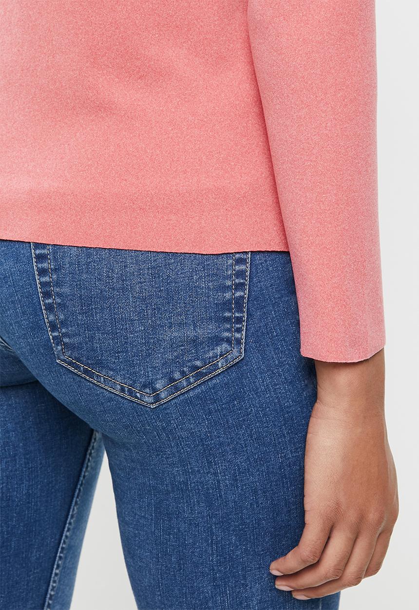 STYLE REPUBLIC - Mock neck long sleeve knit top - pink