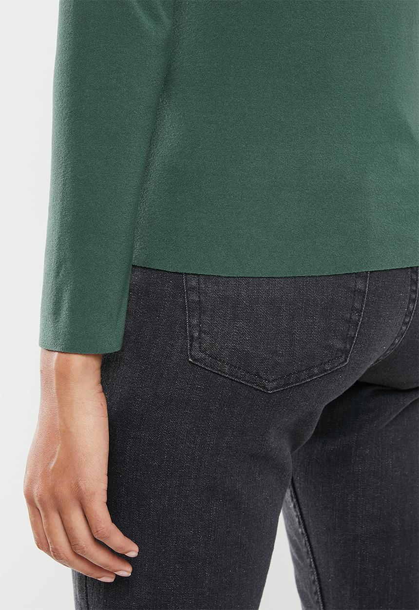 STYLE REPUBLIC - Mock neck long sleeve knit top - green
