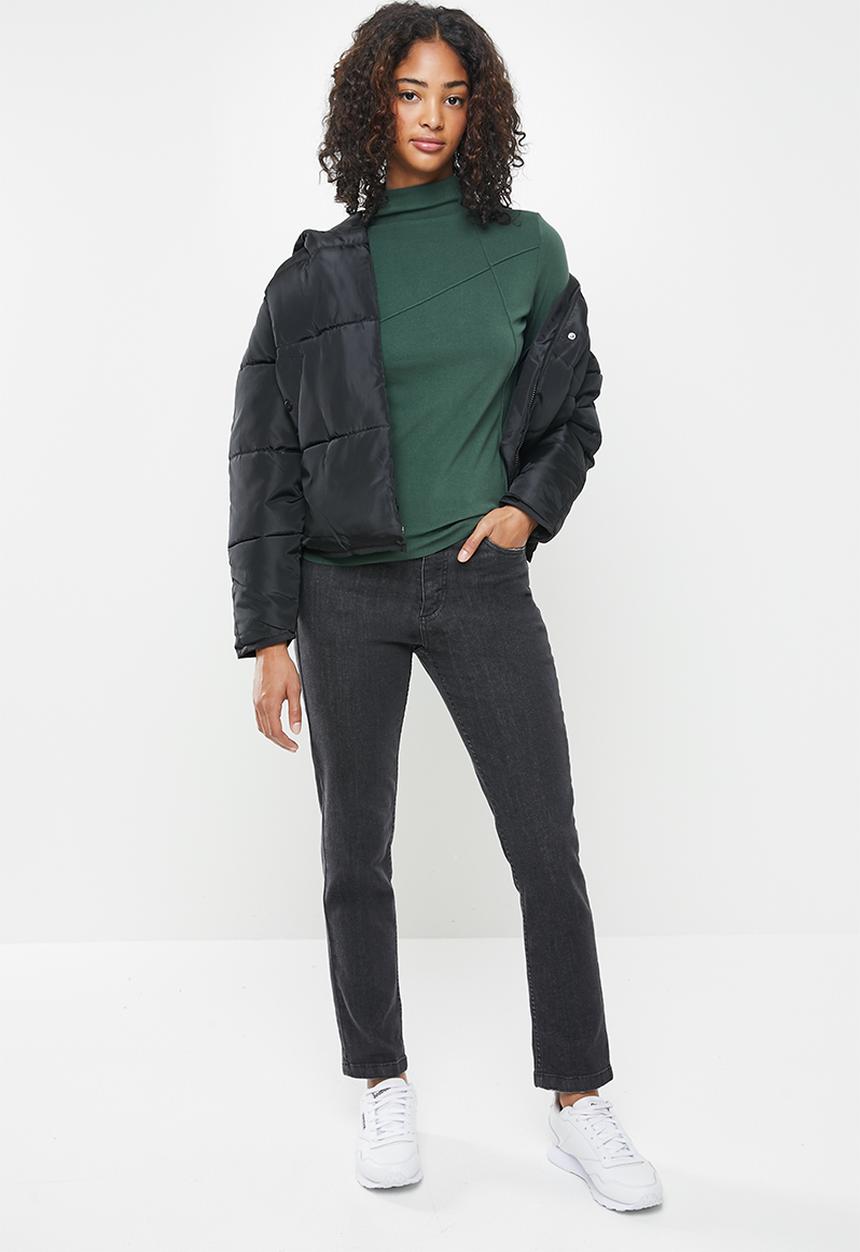 STYLE REPUBLIC - Mock neck long sleeve knit top - green