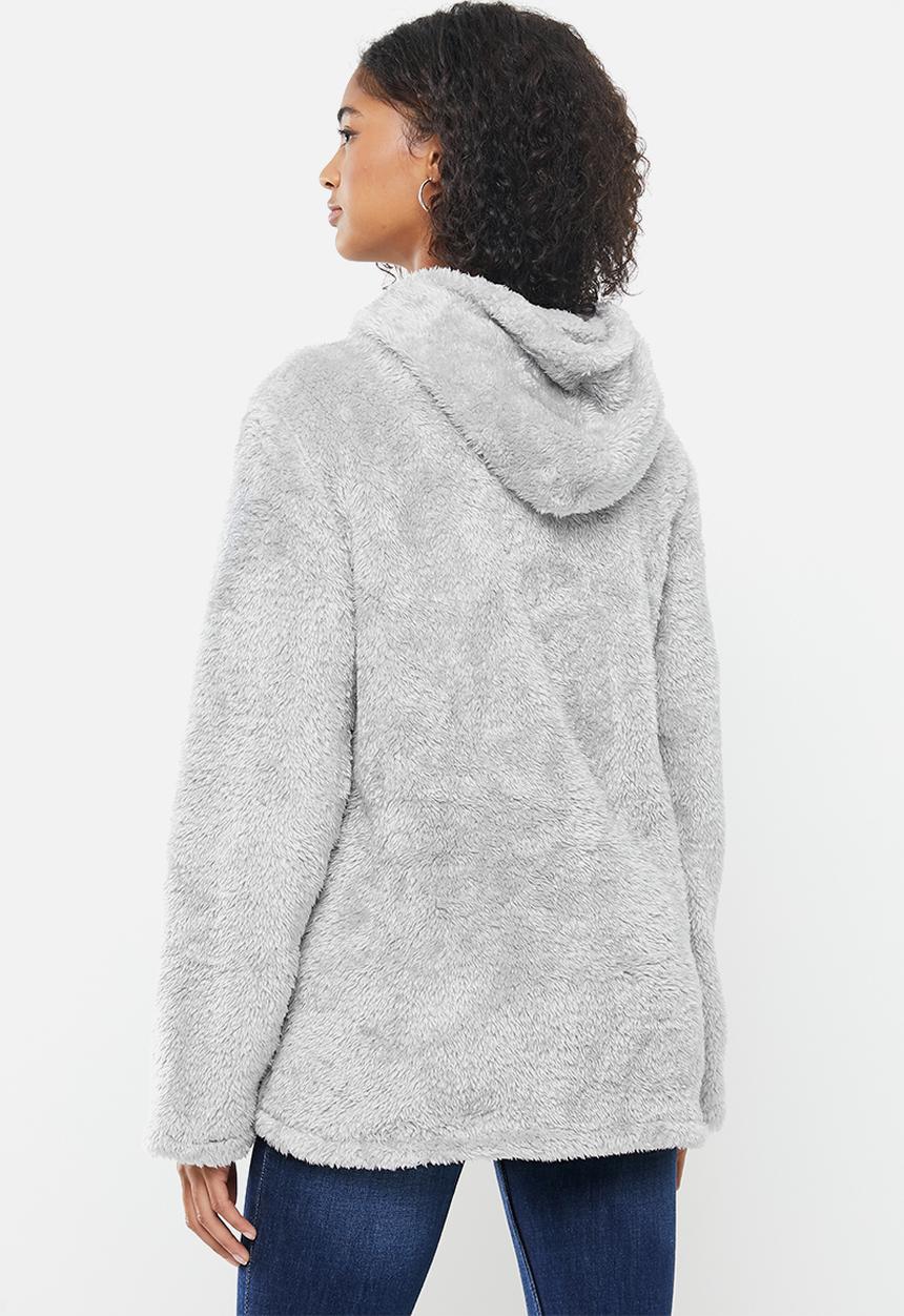 STYLE REPUBLIC - Faux fur zip jacket - grey
