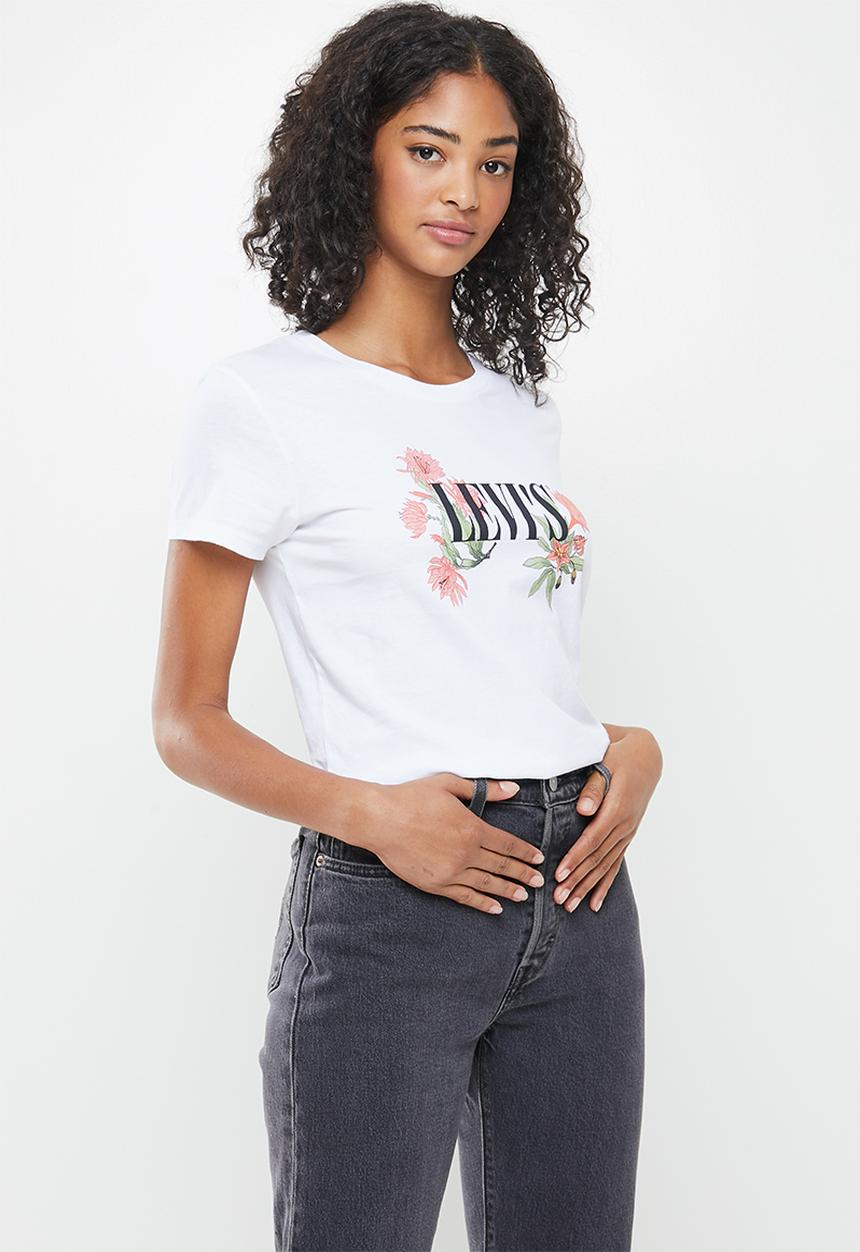 Levi’s® - The perfect tee cactus flower serif - white