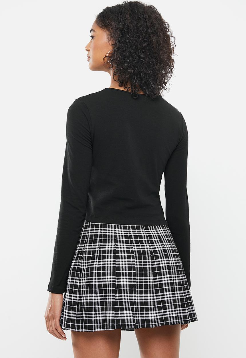 Blake - Crew neck crop top - black