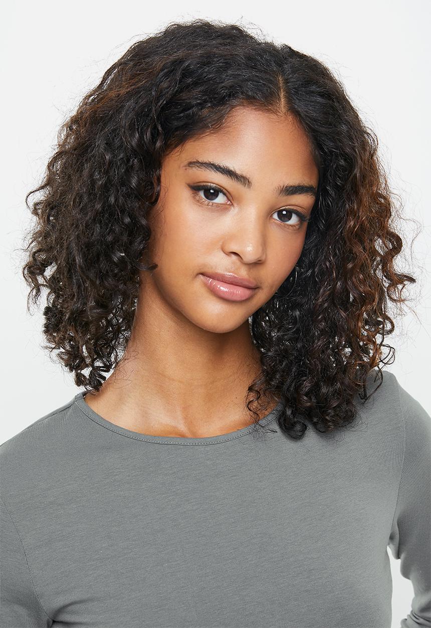 Blake - Crew neck crop top - grey