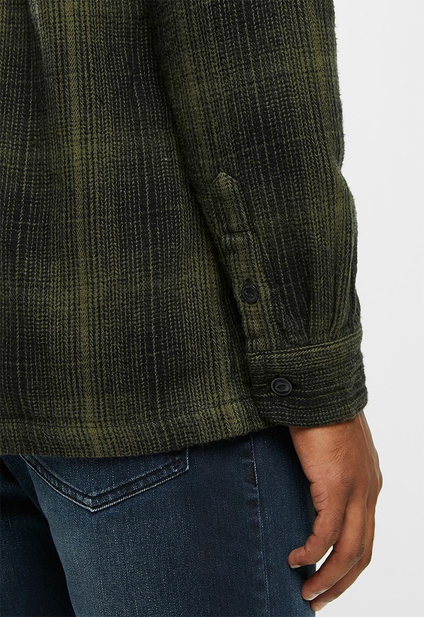 Superdry. - Miller flannel shirt - olive black check