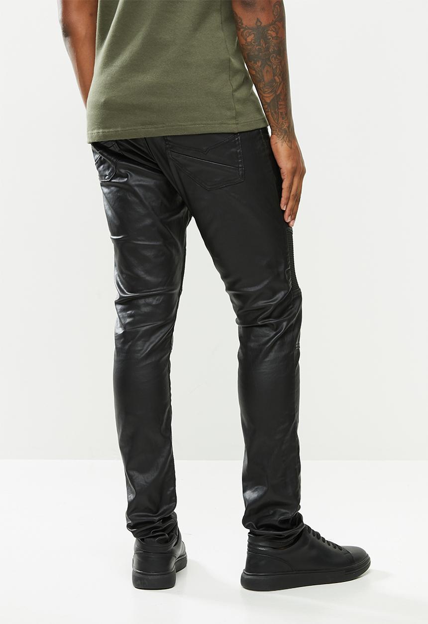 Cutty - Denim jean coated biker fashion - black