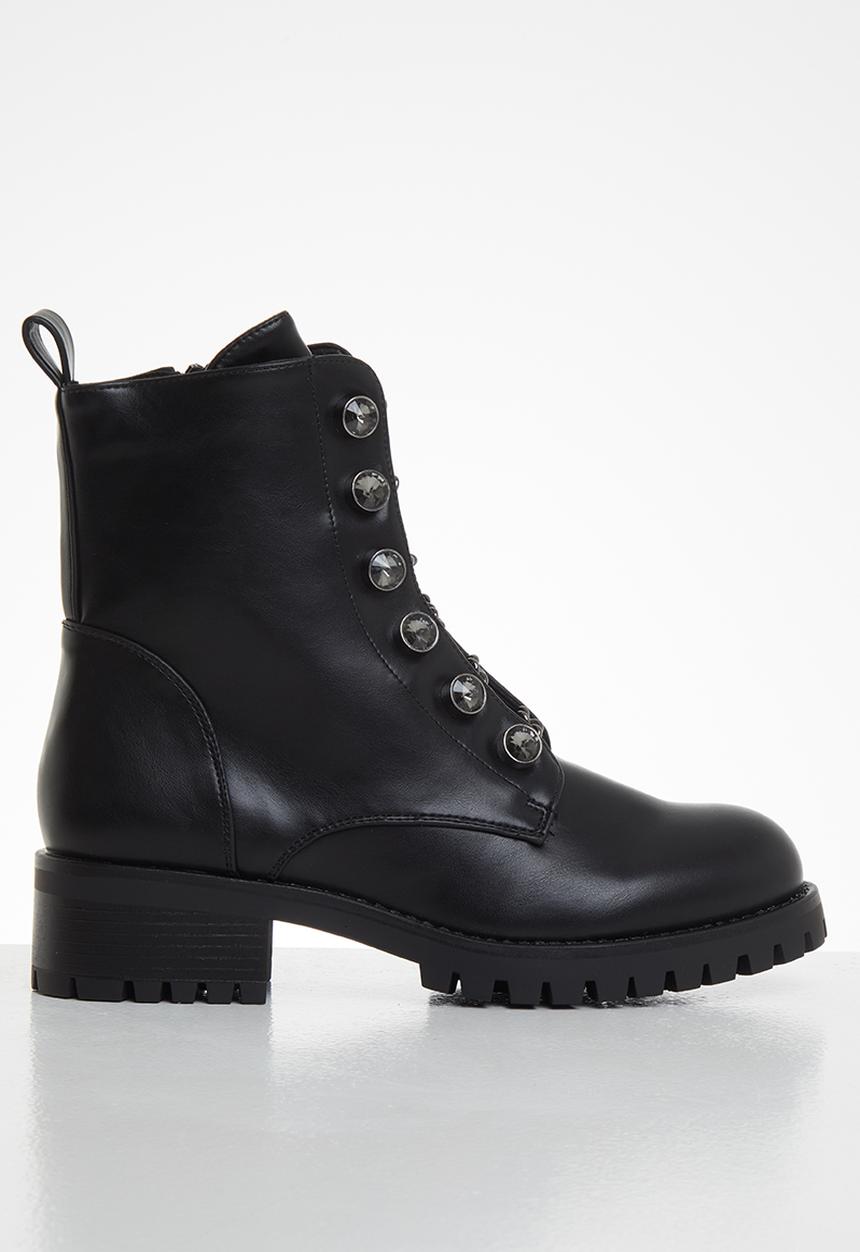 SISSY BOY - Chain fever grunge boot - black