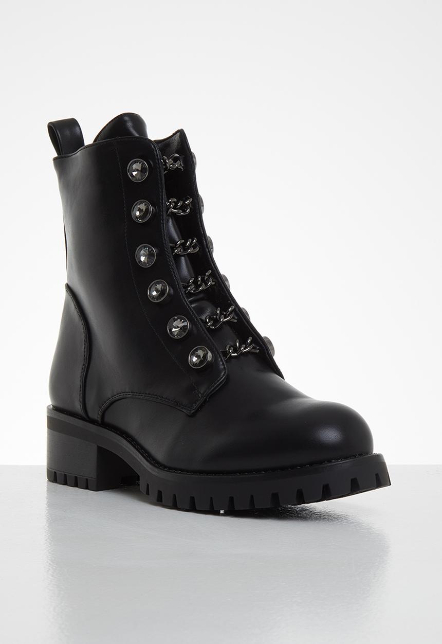 SISSY BOY - Chain fever grunge boot - black