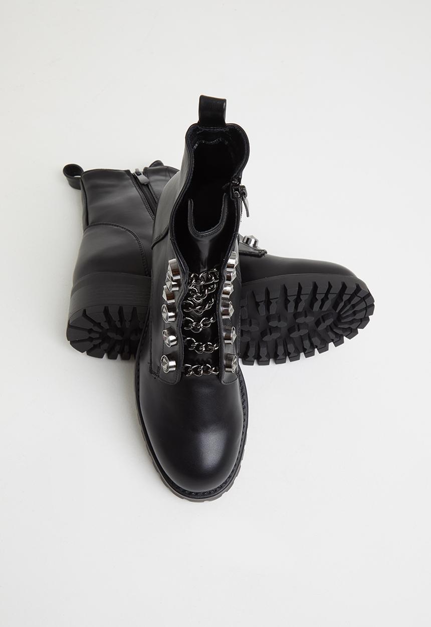 SISSY BOY - Chain fever grunge boot - black