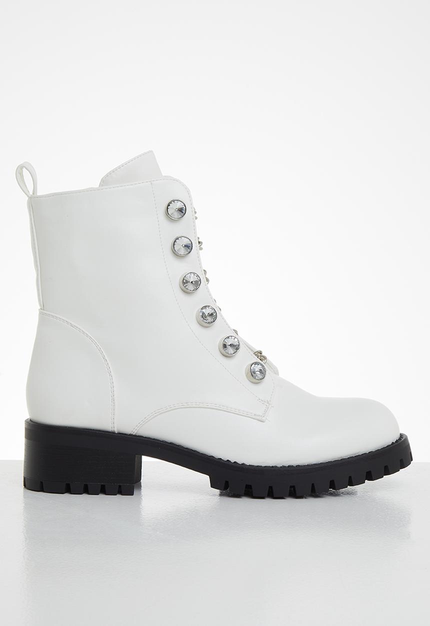 SISSY BOY - Chain fever grunge boot - white