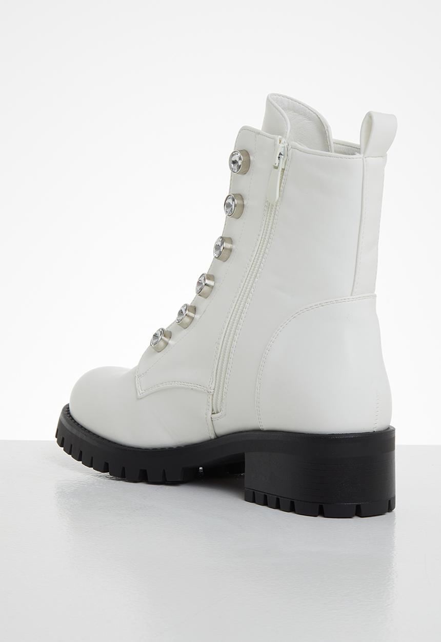 SISSY BOY - Chain fever grunge boot - white