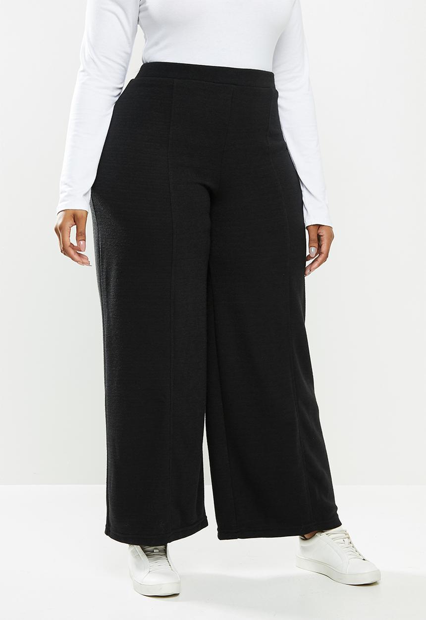 Me&B - Plus knit melton lounge pant - black