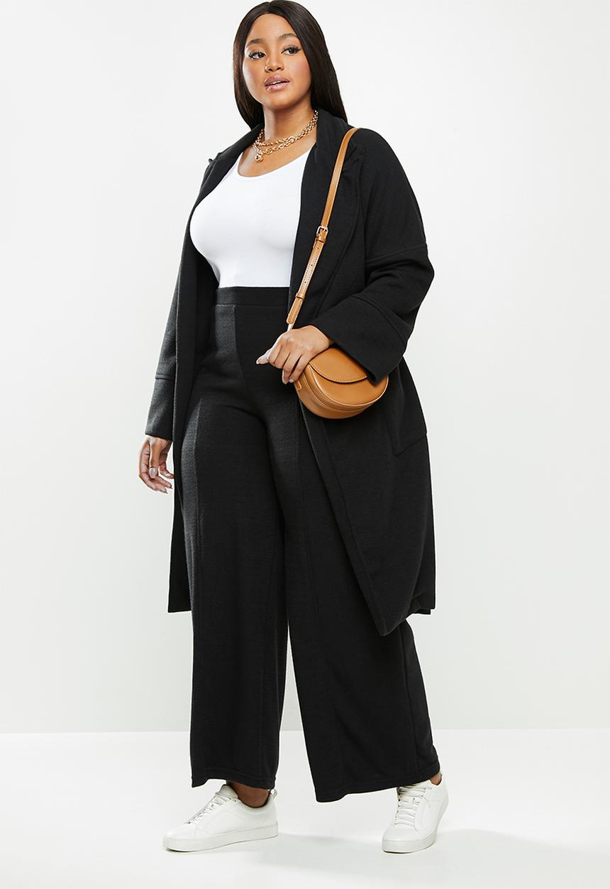 Me&B - Plus knit melton lounge pant - black