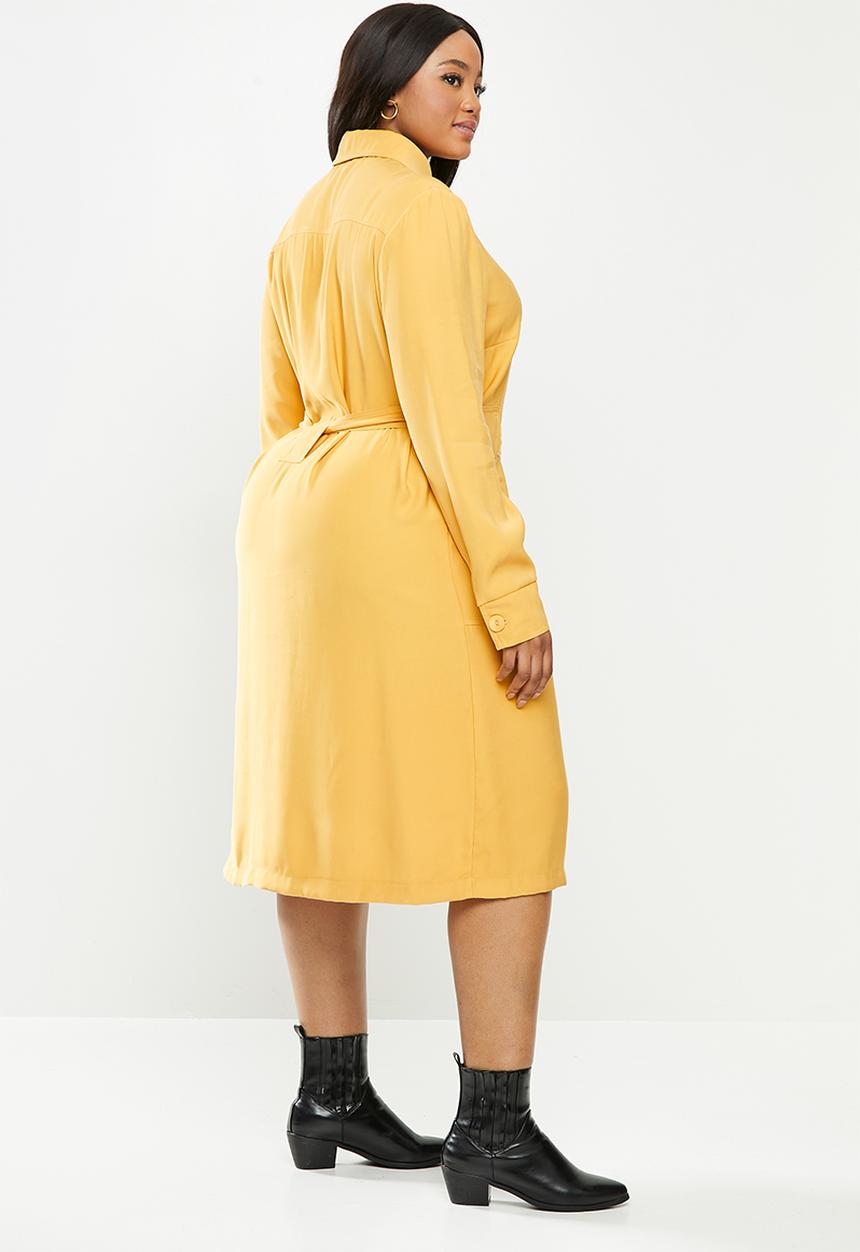 Me&B - Plus trench dress - mustard
