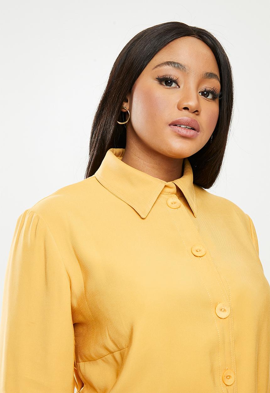 Me&B - Plus trench dress - mustard