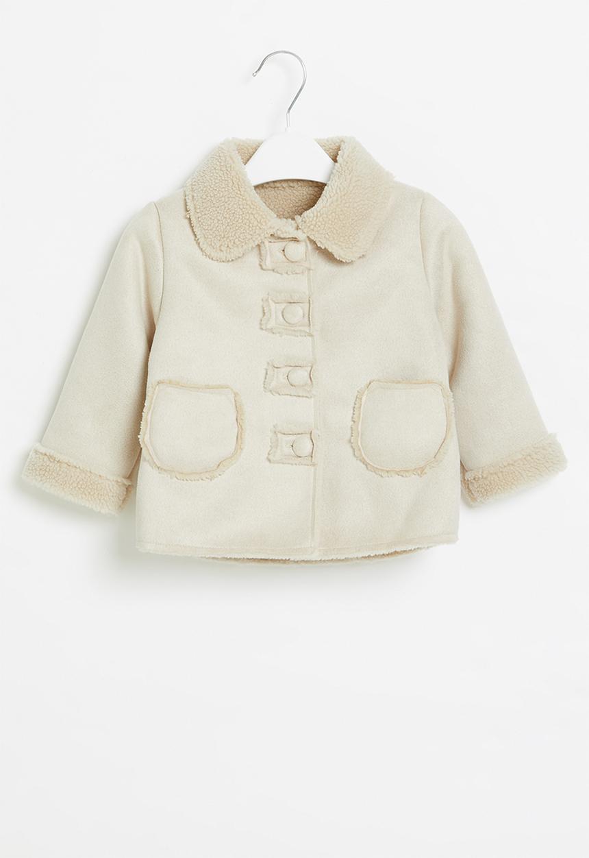 Pop Candy - Girls sherpa coat - stone