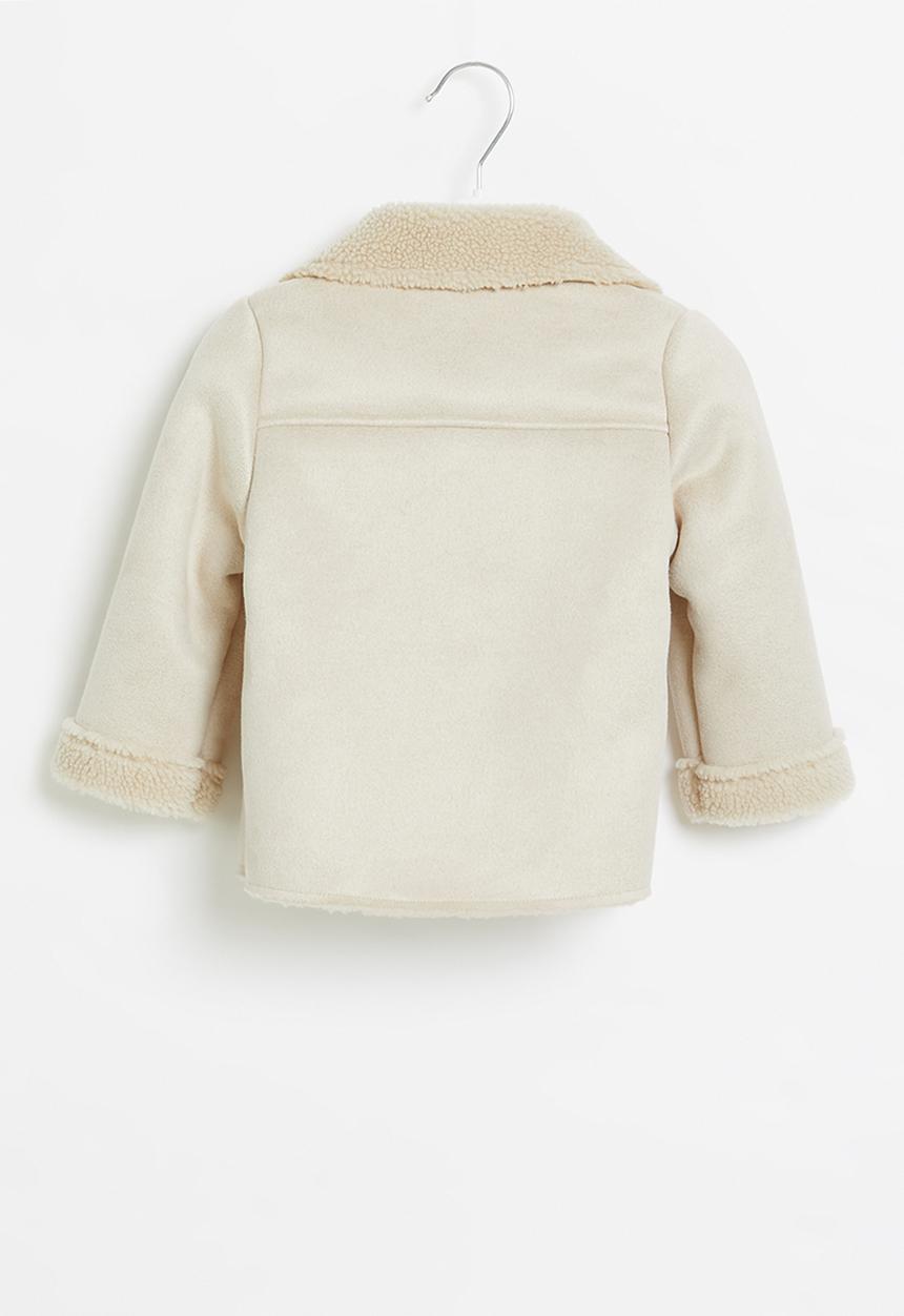 Pop Candy - Girls sherpa coat - stone