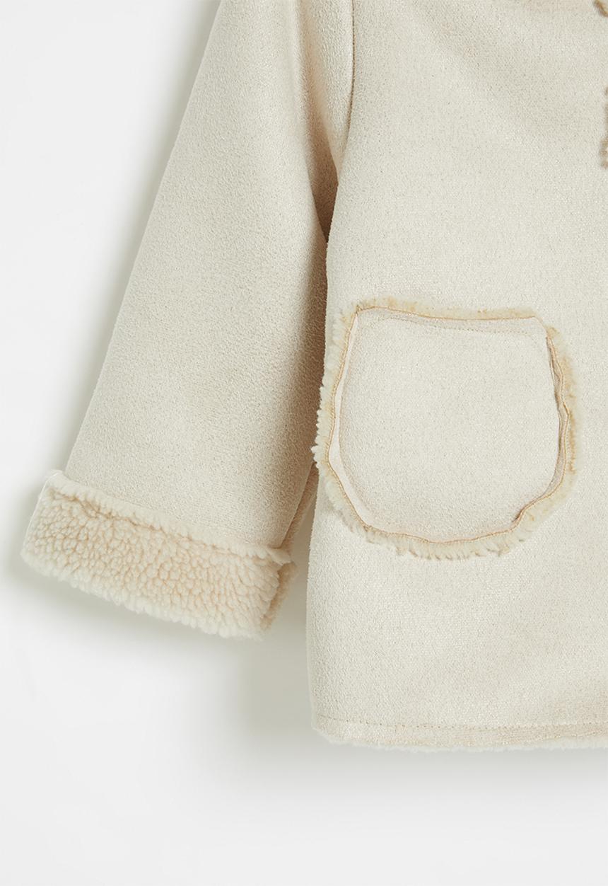 Pop Candy - Girls sherpa coat - stone